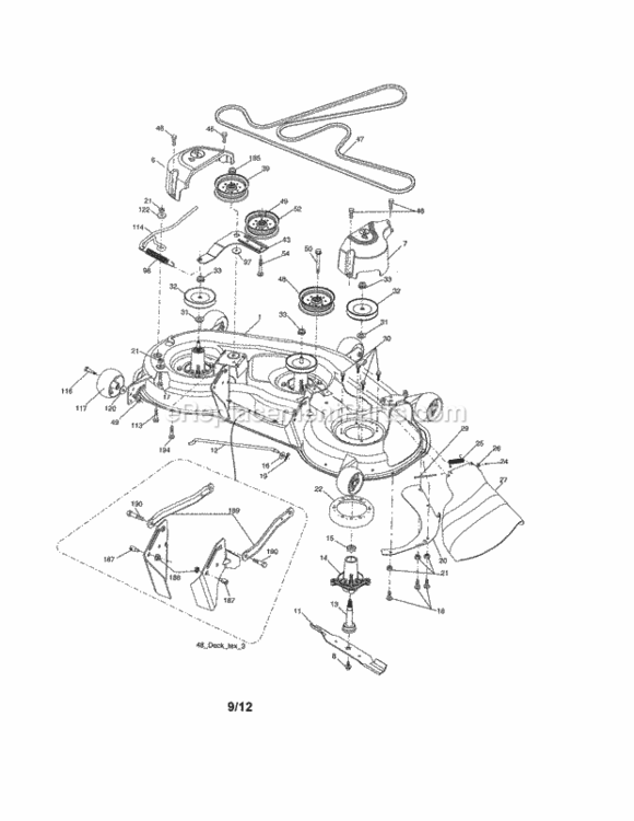 Page J Diagram and Parts List for 917276701  Craftsman Lawn Tractor