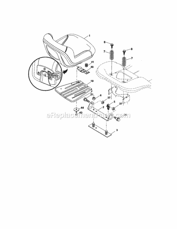 Page F Diagram and Parts List for 917276701  Craftsman Lawn Tractor