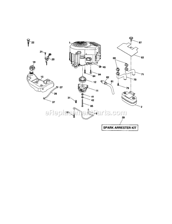Page E Diagram and Parts List for 917276702  Craftsman Lawn Tractor
