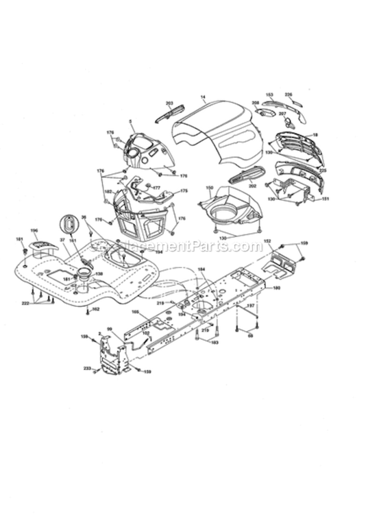 Page B Diagram and Parts List for 917276703  Craftsman Lawn Tractor
