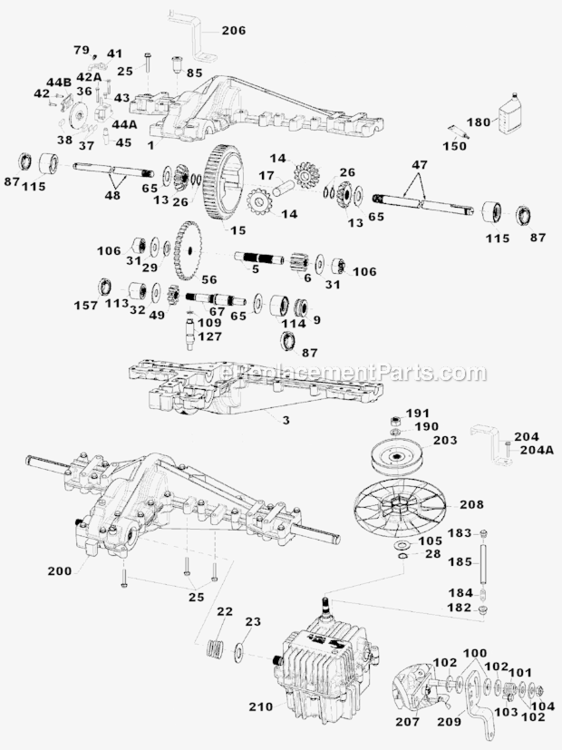 Peerless_Transaxle_-_2000-006A Diagram and Parts List for 917276761  Craftsman Lawn Tractor