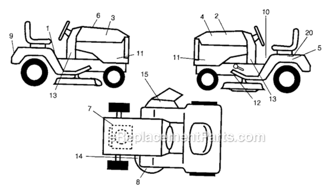 Decals Diagram and Parts List for 917276761  Craftsman Lawn Tractor