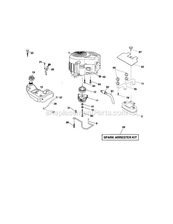 Page D Diagram and Parts List for 917276800  Craftsman Lawn Tractor
