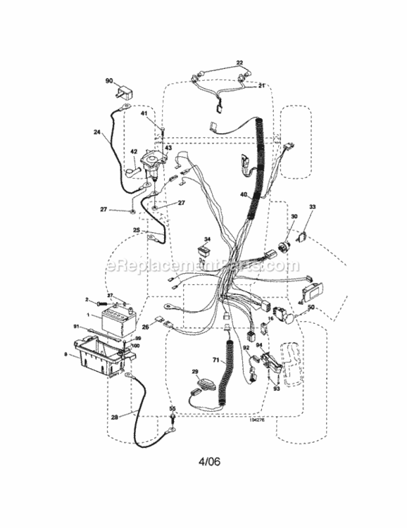Page A Diagram and Parts List for 917276801  Craftsman Lawn Tractor