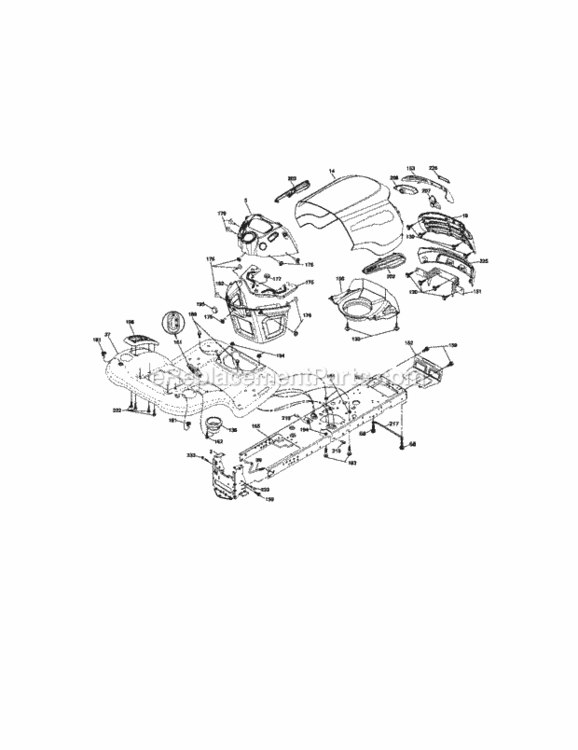 Page B Diagram and Parts List for 917276801  Craftsman Lawn Tractor