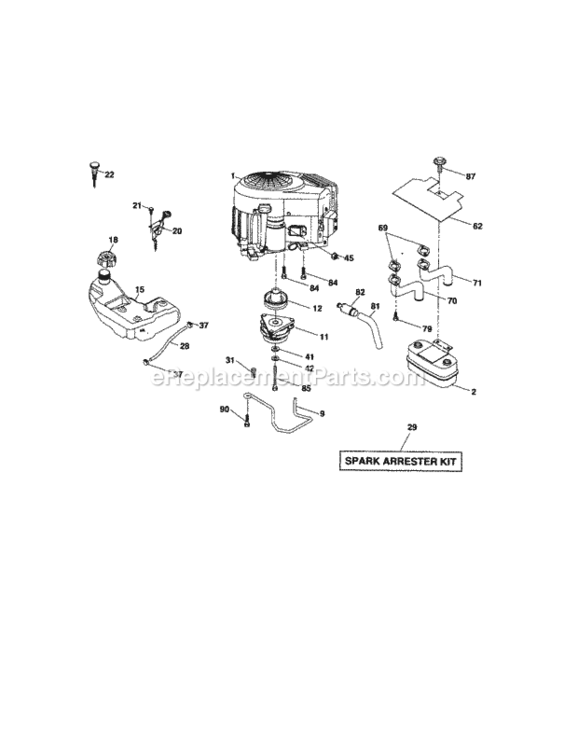 Page D Diagram and Parts List for 917276801  Craftsman Lawn Tractor