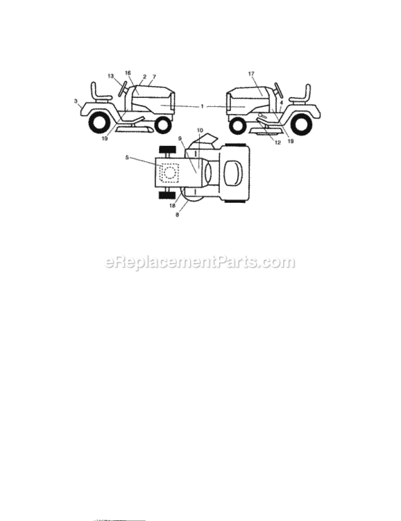 Page E Diagram and Parts List for 917276801  Craftsman Lawn Tractor