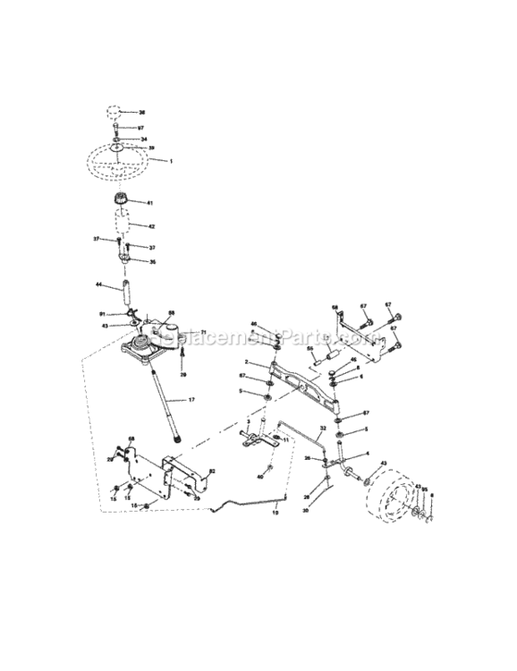 Page D Diagram and Parts List for 917276813  Craftsman Lawn Tractor