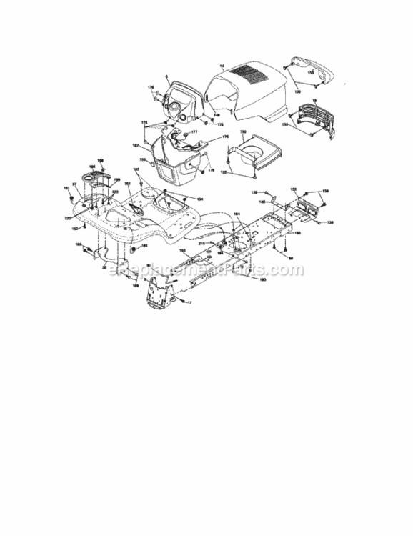 Page B Diagram and Parts List for 917276842  Craftsman Lawn Tractor