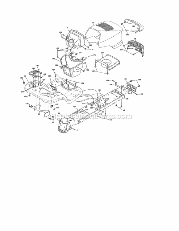 Page B Diagram and Parts List for 917276844  Craftsman Lawn Tractor