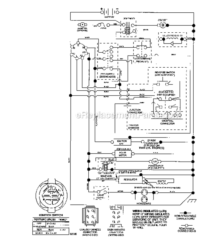 Schematic Diagram and Parts List for 917276911  Craftsman Lawn Tractor
