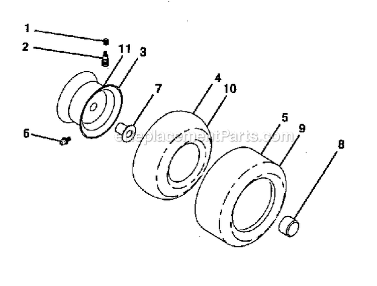 Wheels_And_Tires Diagram and Parts List for 917276911  Craftsman Lawn Tractor