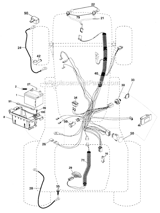 Electrical Diagram and Parts List for 917276921  Craftsman Lawn Tractor