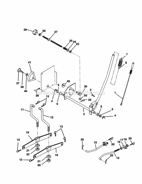 Page J Diagram and Parts List for 917277061  Craftsman Lawn Tractor