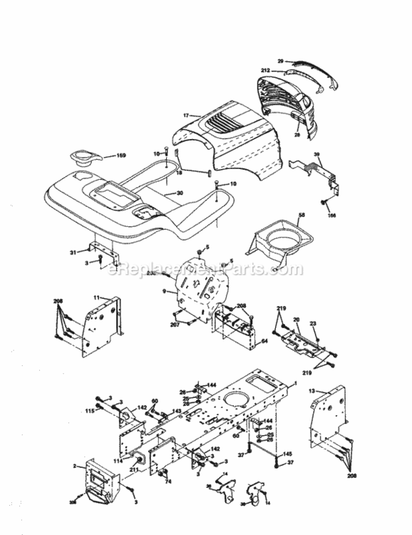 Page B Diagram and Parts List for 917277061  Craftsman Lawn Tractor