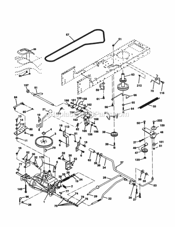 Page C Diagram and Parts List for 917277061  Craftsman Lawn Tractor