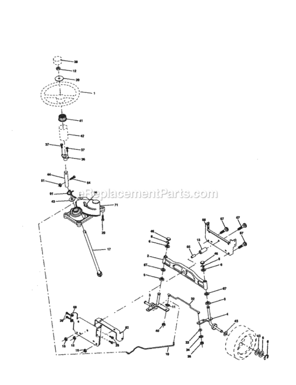 Page D Diagram and Parts List for 917277061  Craftsman Lawn Tractor