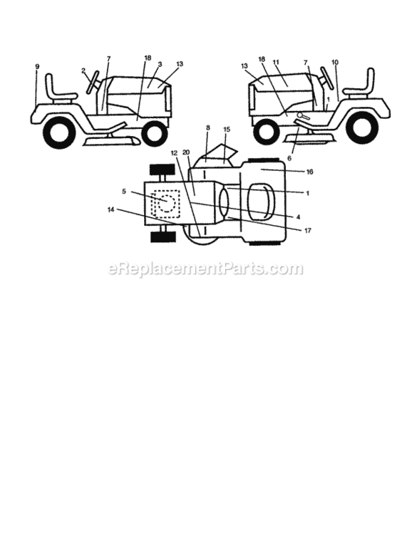 Page F Diagram and Parts List for 917277061  Craftsman Lawn Tractor