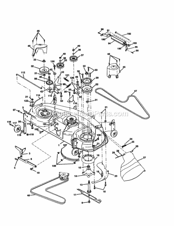 Page J Diagram and Parts List for 917277090  Craftsman Lawn Tractor