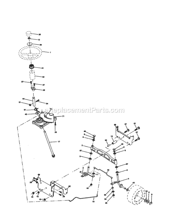 Page D Diagram and Parts List for 917277101  Craftsman Lawn Tractor