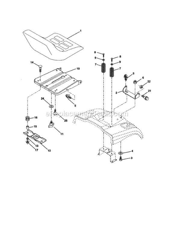 Page E Diagram and Parts List for 917277101  Craftsman Lawn Tractor