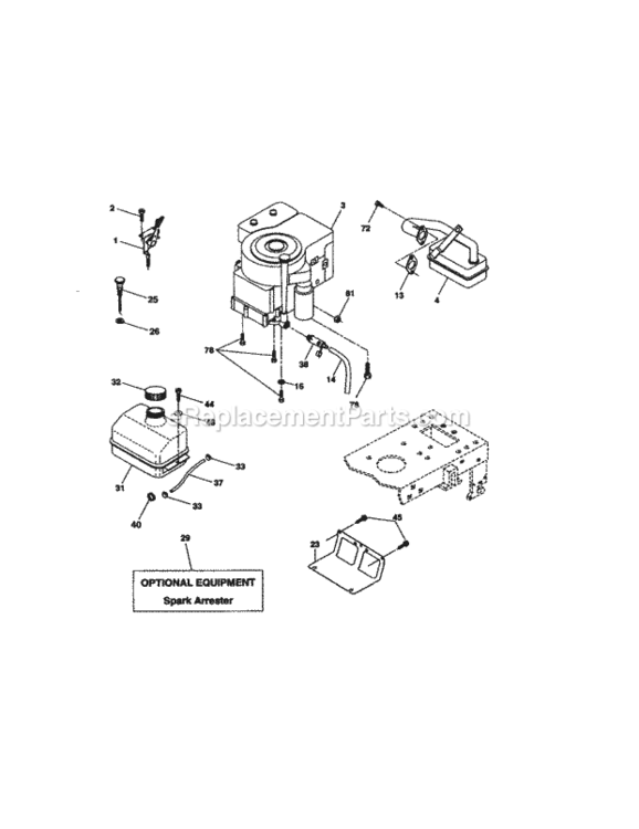 Page H Diagram and Parts List for 917277101  Craftsman Lawn Tractor