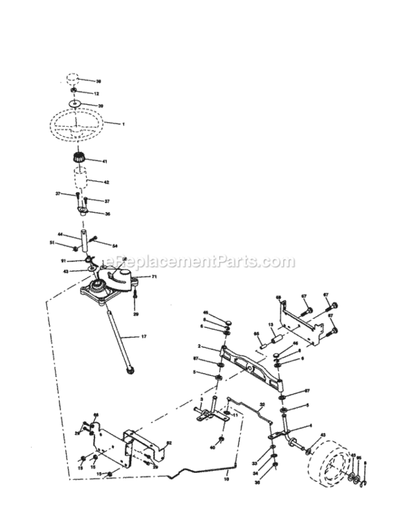Page D Diagram and Parts List for 917277102  Craftsman Lawn Tractor