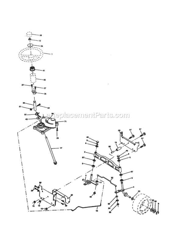 Page D Diagram and Parts List for 917277104  Craftsman Lawn Tractor