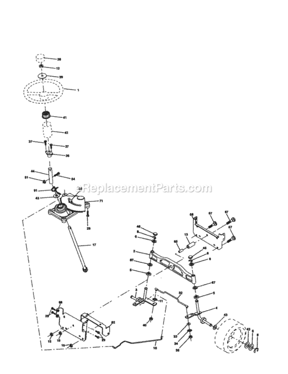 Page D Diagram and Parts List for 917277111  Craftsman Lawn Tractor