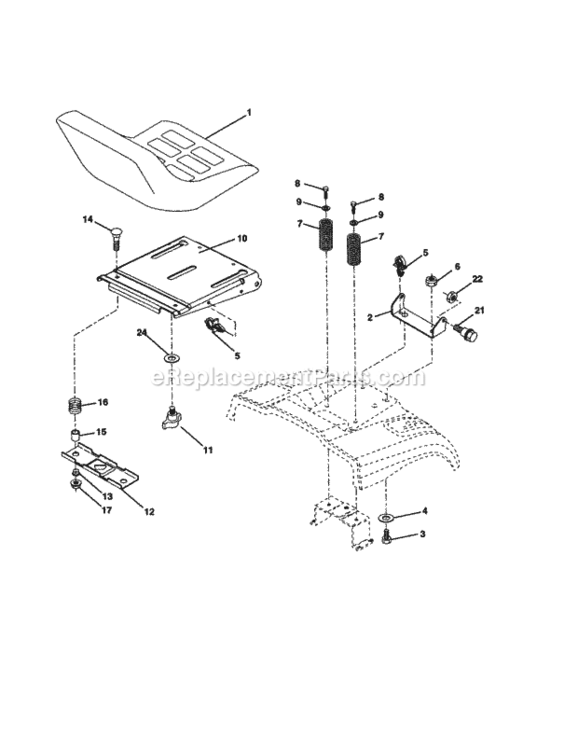Page E Diagram and Parts List for 917277120  Craftsman Lawn Tractor