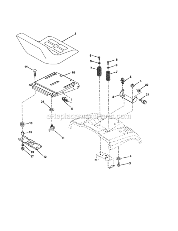 Page E Diagram and Parts List for 917277121  Craftsman Lawn Tractor