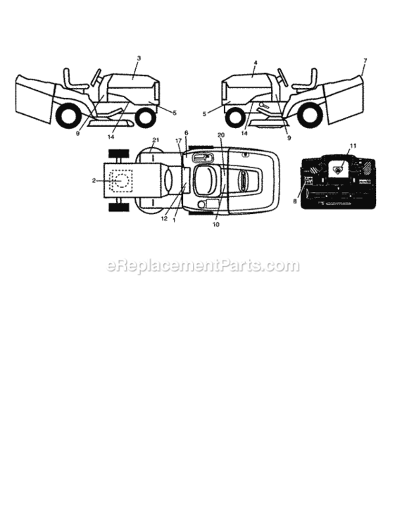 Page F Diagram and Parts List for 917277121  Craftsman Lawn Tractor