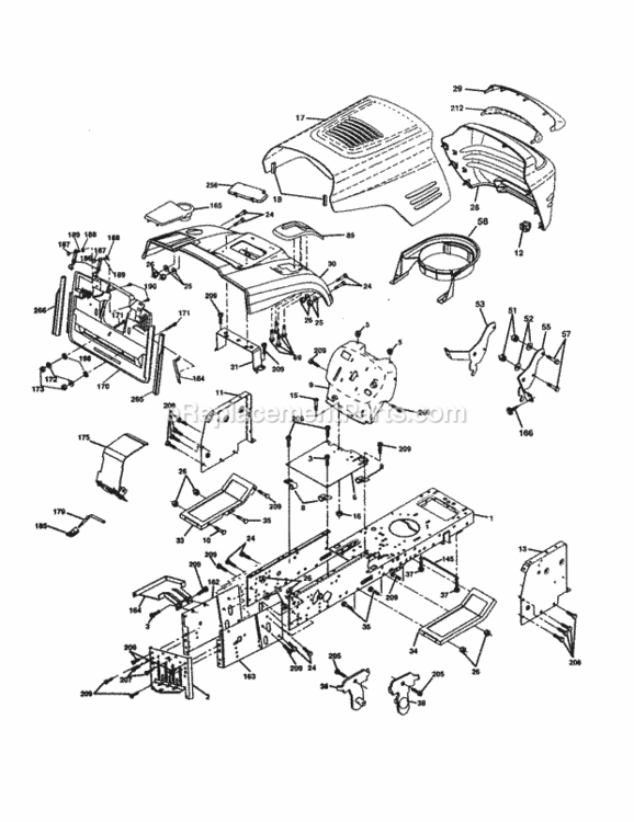 Page B Diagram and Parts List for 917277123  Craftsman Lawn Tractor