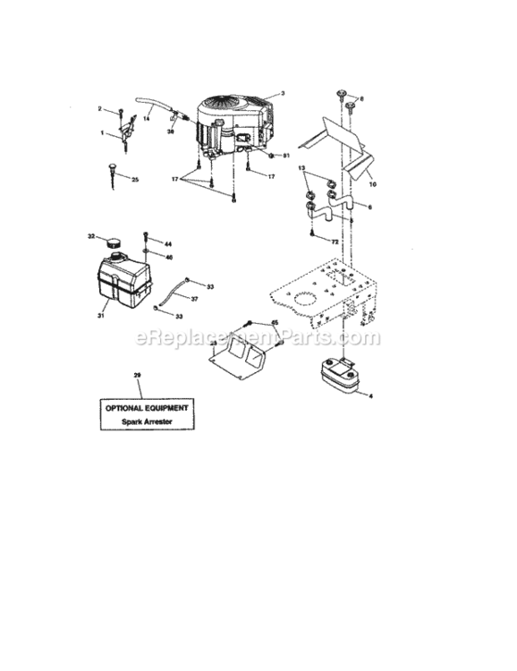 Page H Diagram and Parts List for 917277123  Craftsman Lawn Tractor