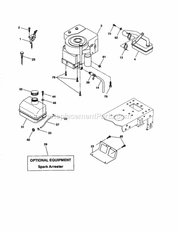 Page H Diagram and Parts List for 917277170  Craftsman Lawn Tractor