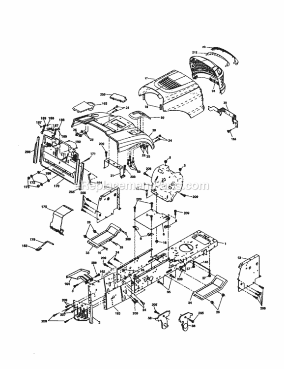 Page B Diagram and Parts List for 917277180  Craftsman Lawn Tractor