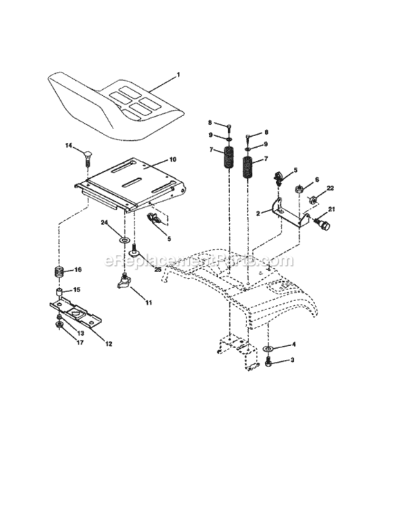 Page E Diagram and Parts List for 917277182  Craftsman Lawn Tractor