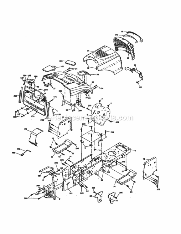 Page B Diagram and Parts List for 917277260  Craftsman Lawn Tractor