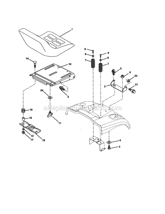 Page E Diagram and Parts List for 917277260  Craftsman Lawn Tractor