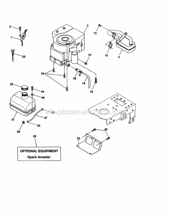 Page H Diagram and Parts List for 917277260  Craftsman Lawn Tractor