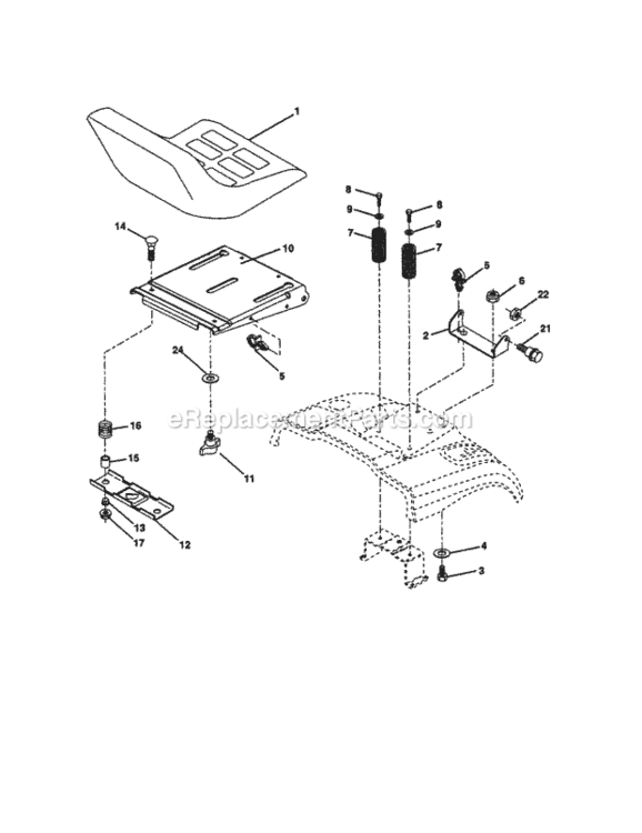Page E Diagram and Parts List for 917277263  Craftsman Lawn Tractor