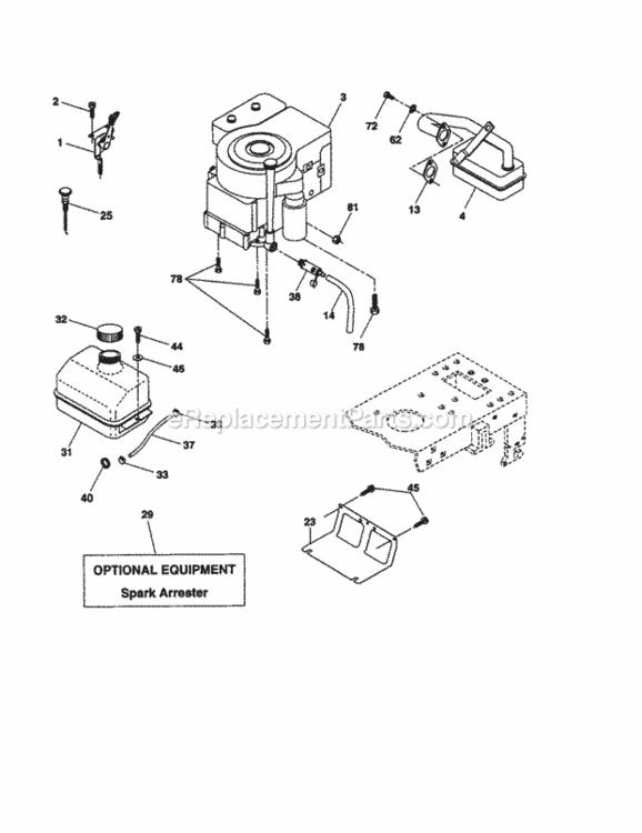 Page H Diagram and Parts List for 917277263  Craftsman Lawn Tractor