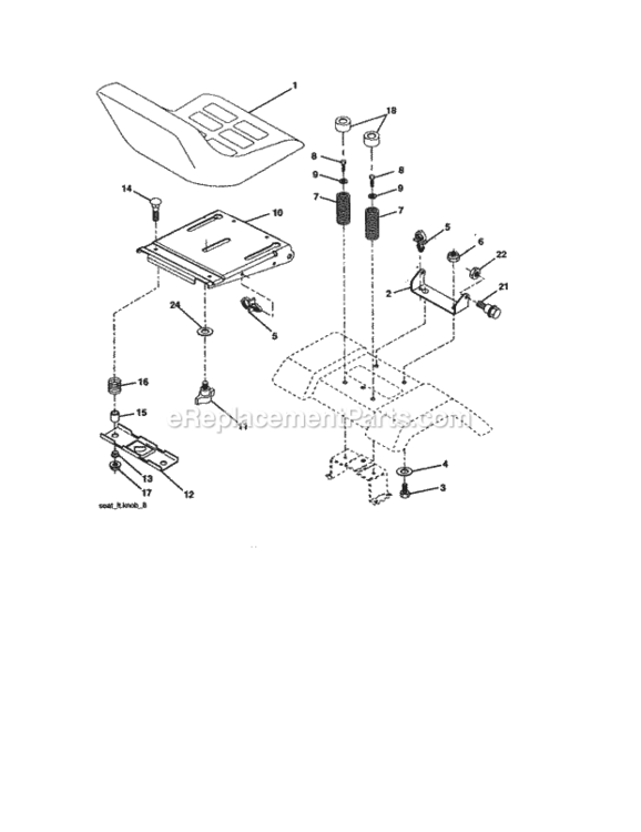 Page E Diagram and Parts List for 917277340  Craftsman Lawn Tractor