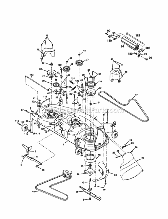 Page J Diagram and Parts List for 917277640  Craftsman Lawn Tractor