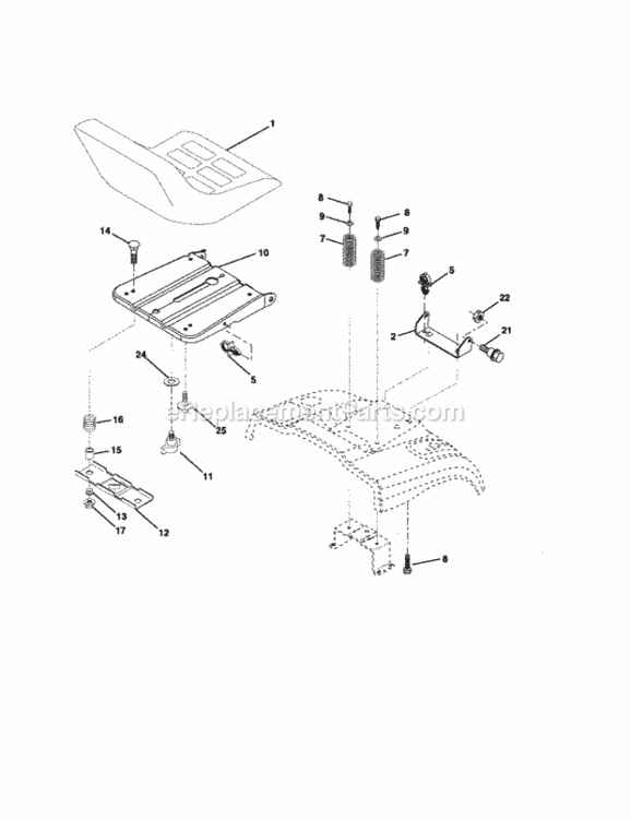 Page E Diagram and Parts List for 917277650  Craftsman Lawn Tractor