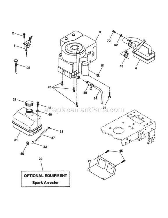 Page E Diagram and Parts List for 917278230  Craftsman Lawn Tractor