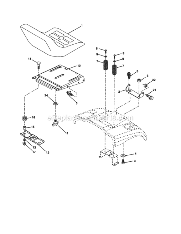 Page G Diagram and Parts List for 917278230  Craftsman Lawn Tractor