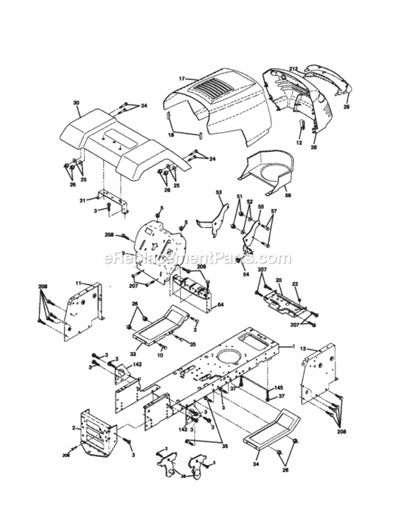 Page B Diagram and Parts List for 917279840  Craftsman Lawn Tractor