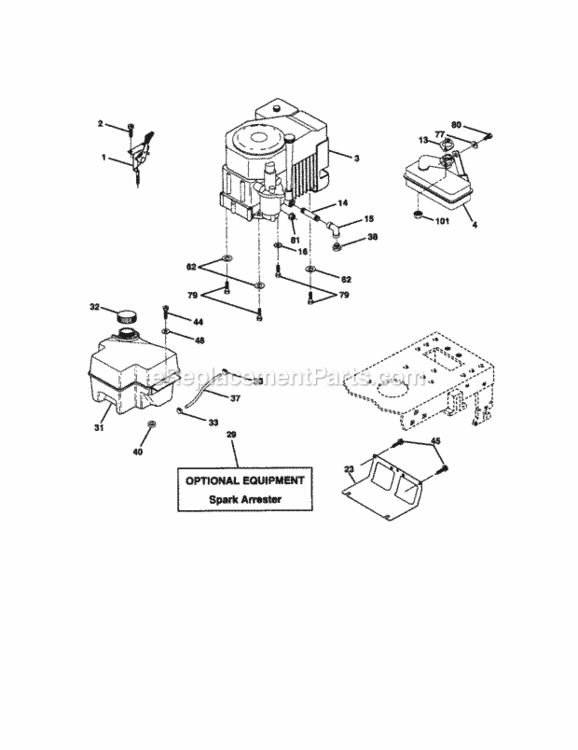 Page H Diagram and Parts List for 917279840  Craftsman Lawn Tractor