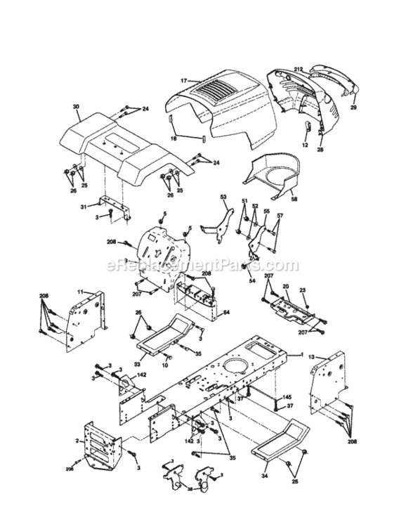 Page B Diagram and Parts List for 917279841  Craftsman Lawn Tractor